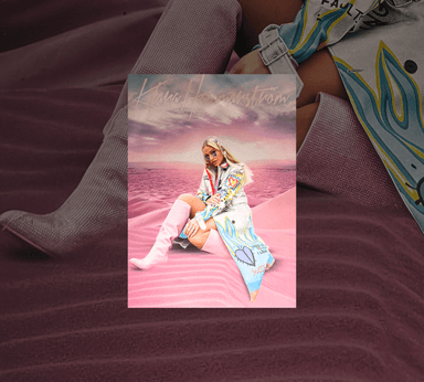 Vibrant Klara Hammarström "Everytime We Touch" Poster with a Pink Desert Aesthetic