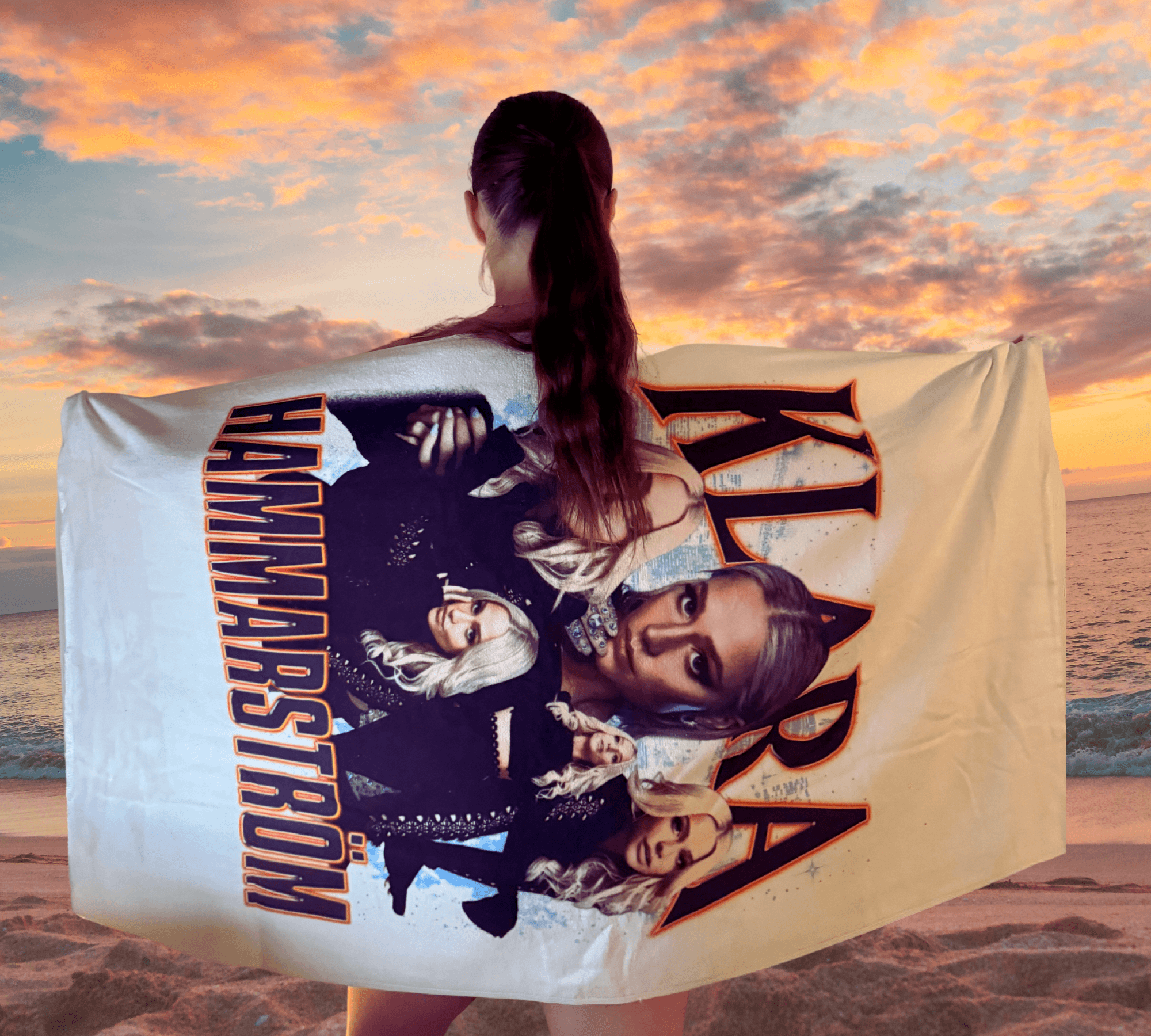 Klara Hammarström Official Towel Inspired by "Run to the Hills" on a Scenic Beach